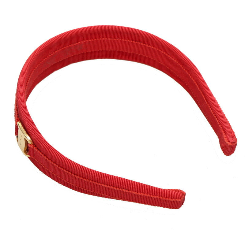 サルヴァトーレフェラガモ ヴァラ レッド コットン ヘアアクセサリー カチューシャ レディース Salvatore Ferragamo 中古