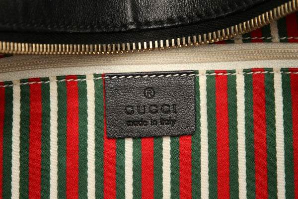 グッチ GG キャンバス 182492 ブラック  キャンバス レザー トートバッグ レディース GUCCI 中古