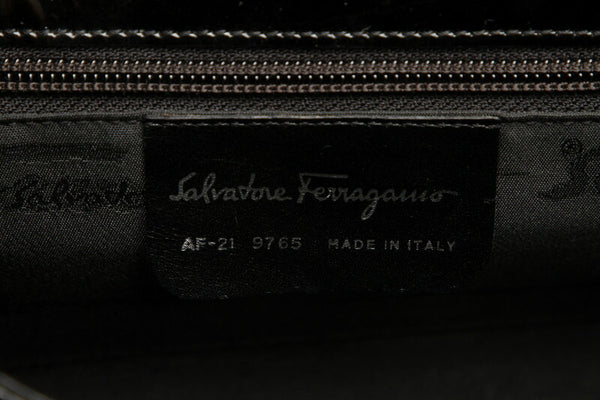 サルヴァトーレフェラガモ AF-21 9765 ブラック 黒 エナメル ショルダーバッグ レディース Salvatore Ferragamo 中古