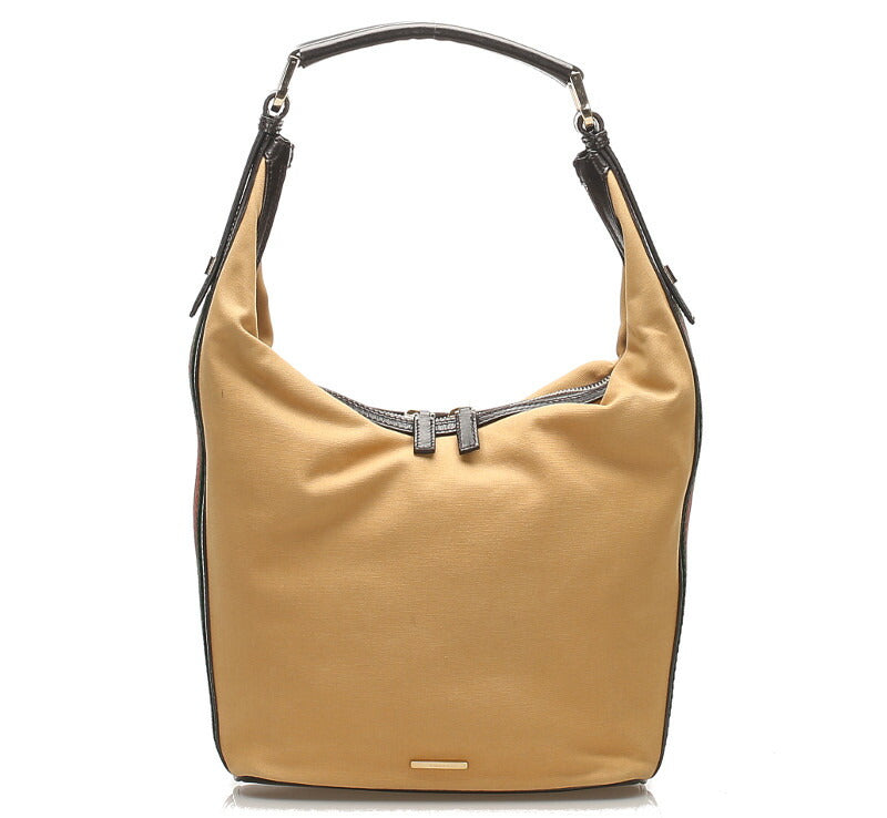 グッチ シェリー 2404 ベージュ キャンバス レザー ショルダーバッグ レディース GUCCI 中古