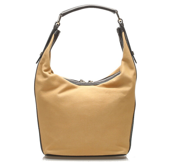 グッチ シェリー 2404 ベージュ キャンバス レザー ショルダーバッグ レディース GUCCI 中古