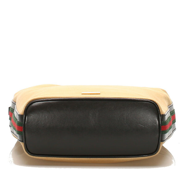 グッチ シェリー 2404 ベージュ キャンバス レザー ショルダーバッグ レディース GUCCI 中古