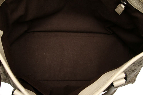 グッチ GG スプリーム 114595 ベージュ ホワイト  PVC レザー トートバッグ レディース GUCCI 中古