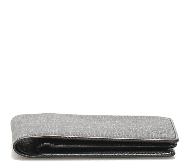 ルイ ヴィトン タイガ ポルトビエ ３ヴォレ M30422 ブラック 黒 レザー 二つ折り財布 メンズ LOUIS VUITTON 中古