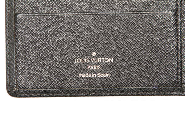 ルイ ヴィトン タイガ ポルトビエ ３ヴォレ M30422 ブラック 黒 レザー 二つ折り財布 メンズ LOUIS VUITTON 中古