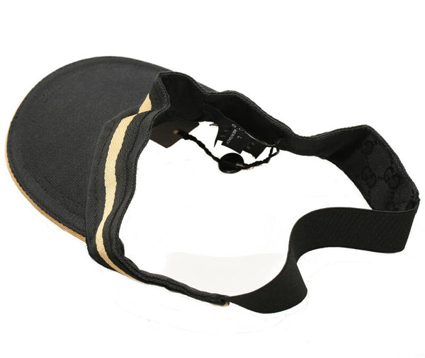 グッチ サンバイザー ブラック イエロー ポリエステル ヘアアクセサリー レディース GUCCI 中古