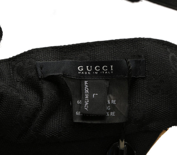 グッチ サンバイザー ブラック イエロー ポリエステル ヘアアクセサリー レディース GUCCI 中古