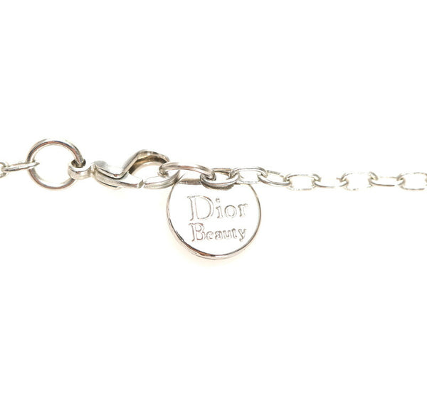 クリスチャンディオール リボン パール スター ペンダント シルバー メタル ネックレス レディース Christian Dior 中古