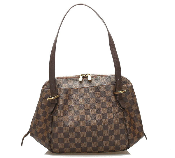 ルイ ヴィトン ダミエ べレムMM N51174 ブラウン レザー トートバッグ レディース LOUIS VUITTON 中古
