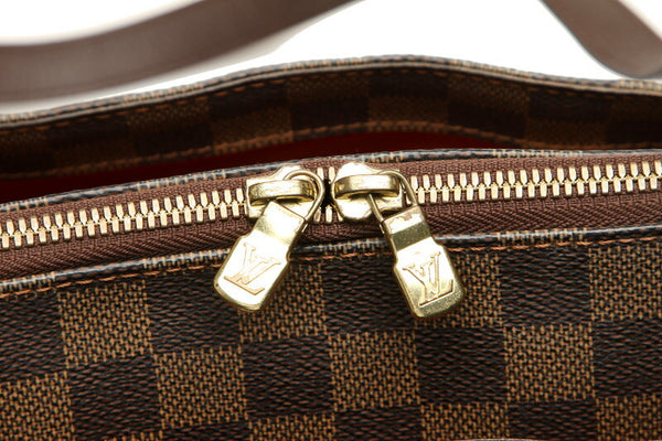 ルイ ヴィトン ダミエ べレムMM N51174 ブラウン レザー トートバッグ レディース LOUIS VUITTON 中古