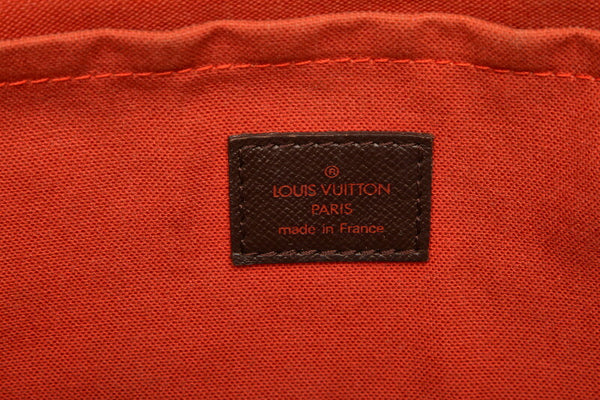 ルイ ヴィトン ダミエ べレムMM N51174 ブラウン レザー トートバッグ レディース LOUIS VUITTON 中古