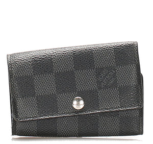 ルイ ヴィトン ダミエグラフィット ミュルティクレ6 N62662 ブラック グレー PVC レザー キーケース メンズ LOUIS VUITTON 中古
