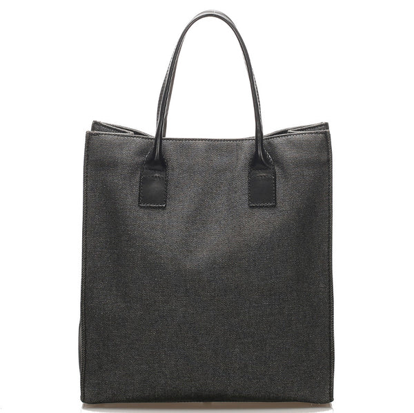 グッチ 91249 ブラック グレー デニム レザー トートバッグ レディース GUCCI 中古