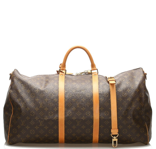 ルイ ヴィトン モノグラム キーポル バンドリエール 60 M41412 ブラウン 茶 PVC レザー ボストンバッグ レディース LOUIS VUITTON 中古