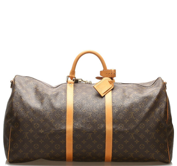 ルイ ヴィトン モノグラム キーポル バンドリエール 60 M41412 ブラウン 茶 PVC レザー ボストンバッグ レディース LOUIS VUITTON 中古
