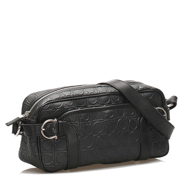 ガンチーニ EY-21 4912 ブラック  PVC レザー ショルダーバッグ レディース 中古