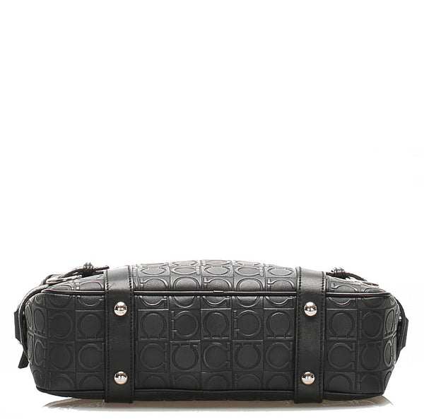 ガンチーニ EY-21 4912 ブラック  PVC レザー ショルダーバッグ レディース 中古