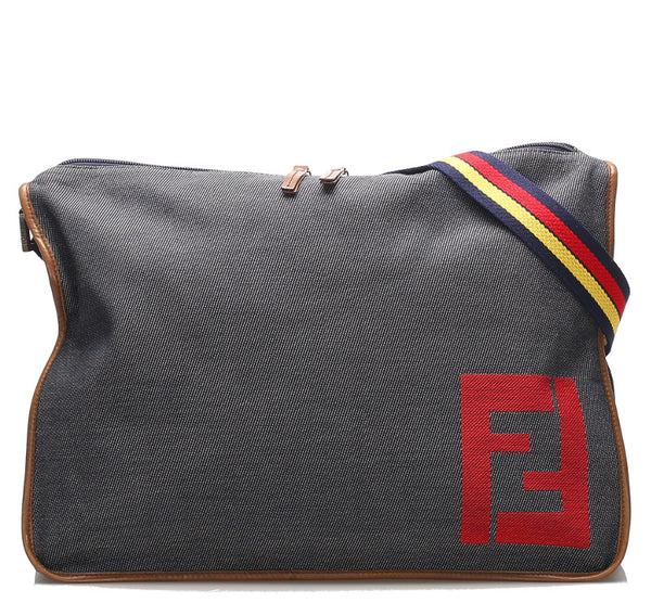 フェンディ 7VA148 ブルー デニム 斜め掛け ショルダーバッグ レディース FENDI 中古
