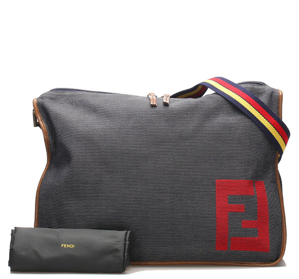 フェンディ 7VA148 ブルー デニム 斜め掛け ショルダーバッグ レディース FENDI 中古
