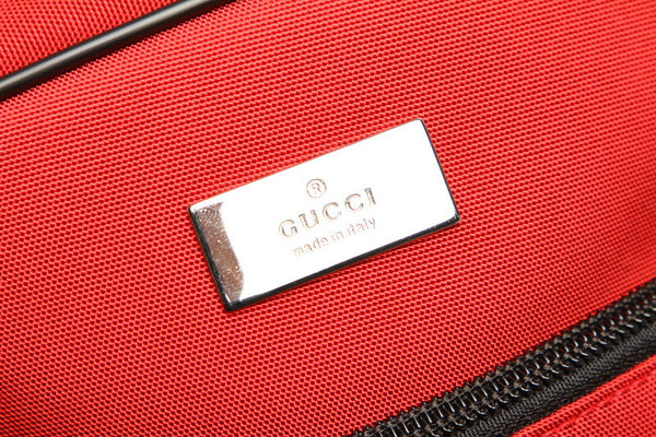 グッチ 018・1612 レッド  キャンバス レザー ショルダーバッグ レディース GUCCI 中古