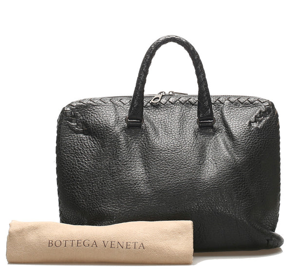 ボッテガヴェネタ イントレチャート ブラック 黒 レザー ビジネスバッグ メンズ BOTTEGAVENETA 中古