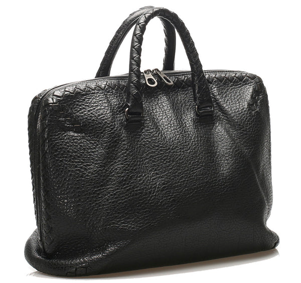 ボッテガヴェネタ イントレチャート ブラック 黒 レザー ビジネスバッグ メンズ BOTTEGAVENETA 中古
