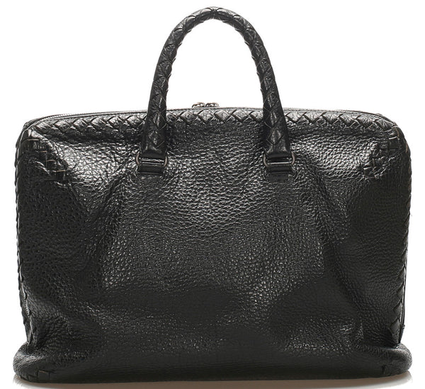 ボッテガヴェネタ イントレチャート ブラック 黒 レザー ビジネスバッグ メンズ BOTTEGAVENETA 中古