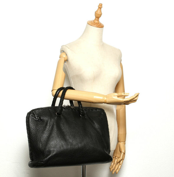 ボッテガヴェネタ イントレチャート ブラック 黒 レザー ビジネスバッグ メンズ BOTTEGAVENETA 中古