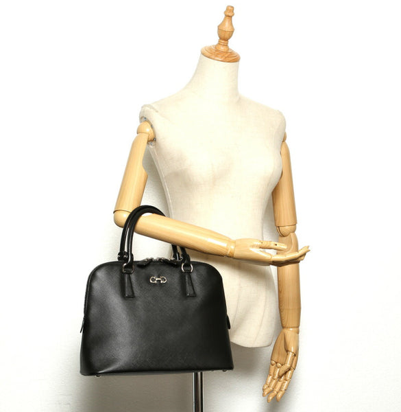 サルヴァトーレフェラガモ ダリナ DH-21 B523 ブラック レザー ハンドバッグ レディース Salvatore Ferragamo 中古