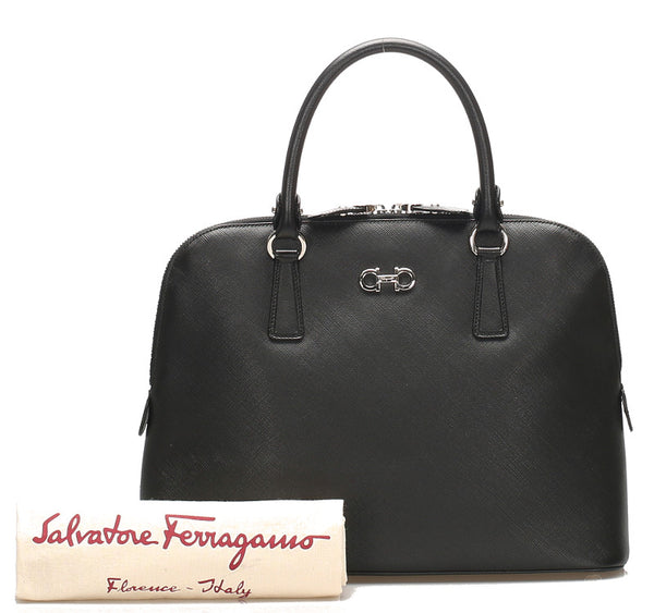 サルヴァトーレフェラガモ ダリナ DH-21 B523 ブラック レザー ハンドバッグ レディース Salvatore Ferragamo 中古