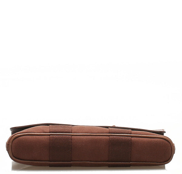 エルメス バルパライソ PM ブラウン キャンバス レザー ハンドバッグ レディース HERMES 中古