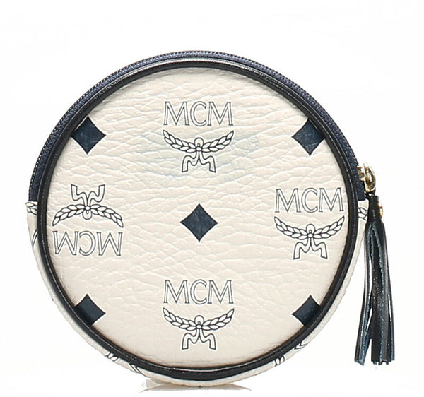 エム シー エム ホワイト レザー コインケース レディース MCM 中古