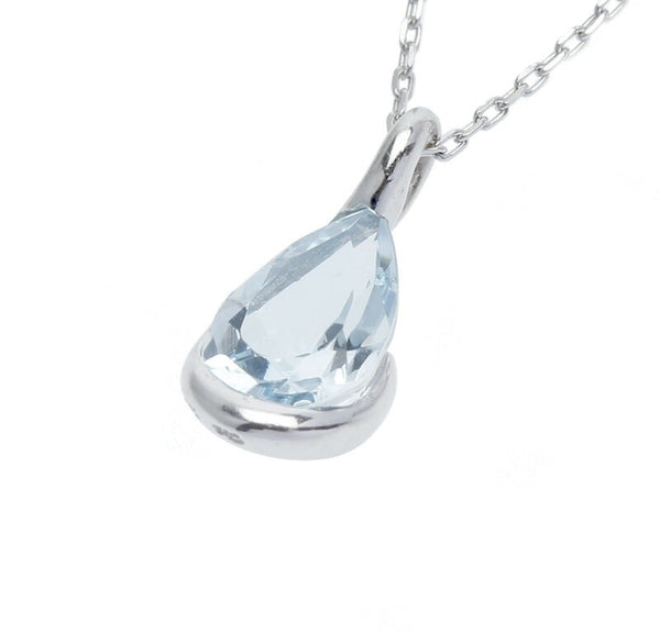 スタージュエリー K18WG ホワイトゴールド アクアマリン ネックレス レディース STAR JEWELRY 中古