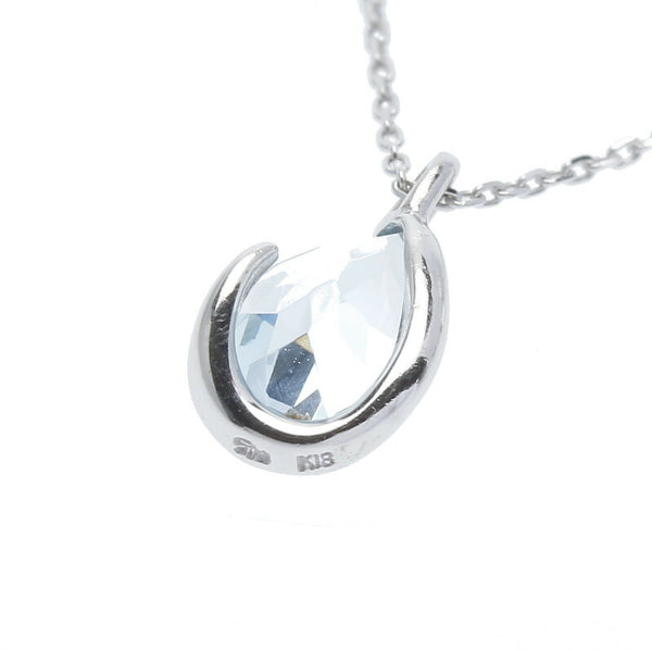 スタージュエリー K18WG ホワイトゴールド アクアマリン ネックレス レディース STAR JEWELRY 中古