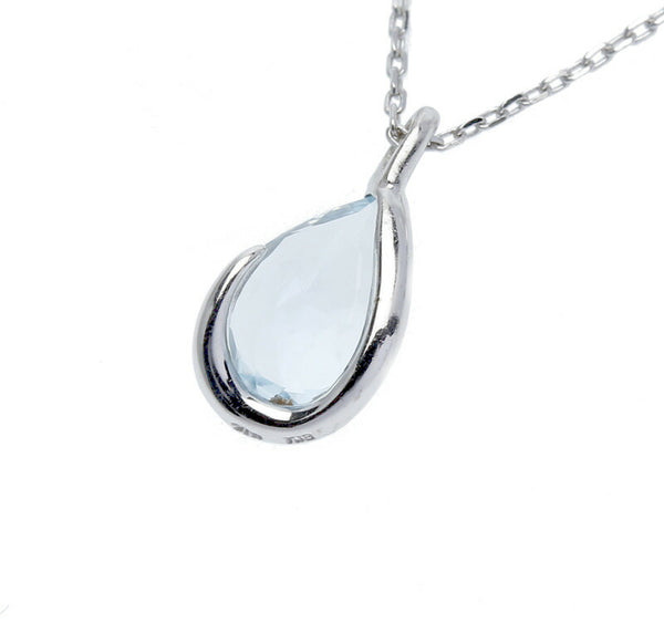 スタージュエリー K18WG ホワイトゴールド アクアマリン ネックレス レディース STAR JEWELRY 中古