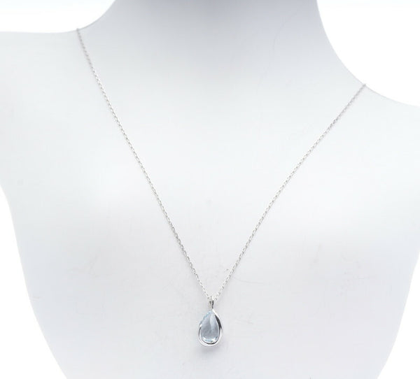 スタージュエリー K18WG ホワイトゴールド アクアマリン ネックレス レディース STAR JEWELRY 中古