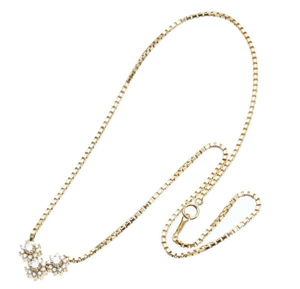 K18YG イエローゴールド ダイヤ0.52ct ダイヤ0.45ct ネックレス レディース 中古