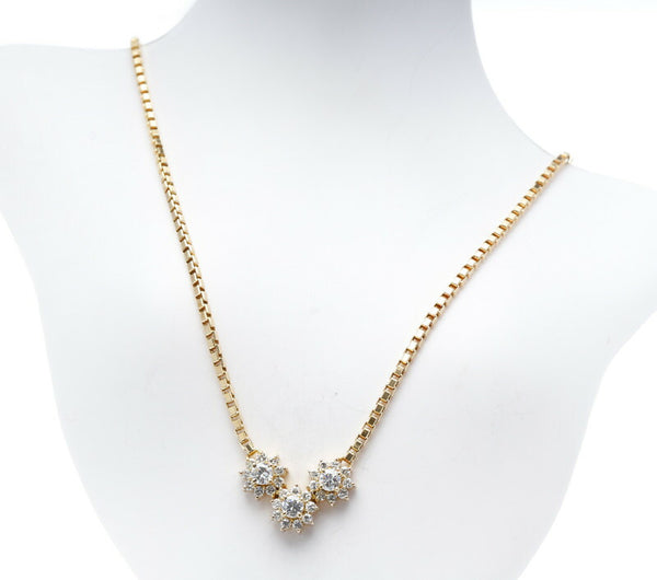 K18YG イエローゴールド ダイヤ0.52ct ダイヤ0.45ct ネックレス レディース 中古