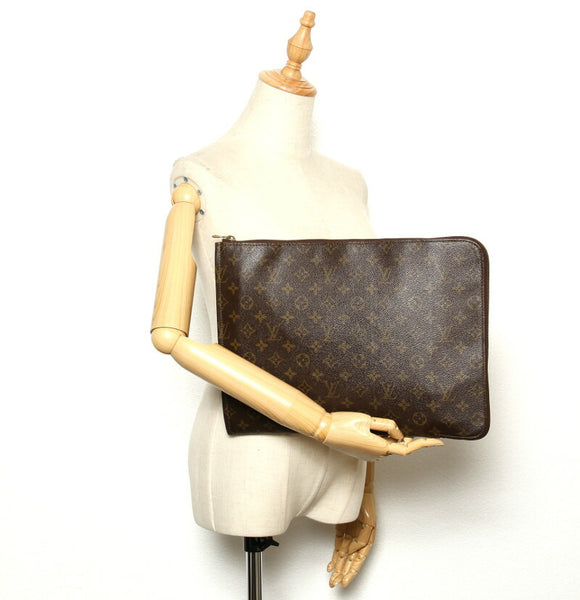 ルイ ヴィトン モノグラム ポッシュドキュマン M533456 ブラウン PVC レザー クラッチバッグ メンズ LOUIS VUITTON 中古