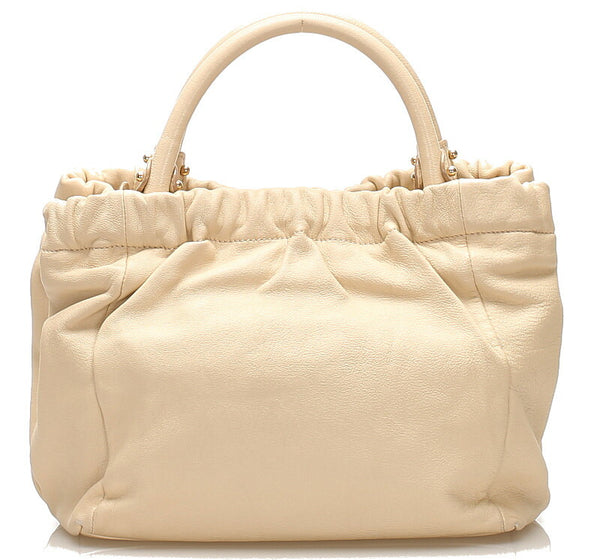 サルヴァトーレフェラガモ ヴァラリボン GG-21 C793 ベージュ レザー ハンドバッグ ショルダーバッグ 2WAY レディース Salvatore Ferragamo 中古