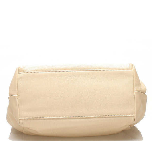 サルヴァトーレフェラガモ ヴァラリボン GG-21 C793 ベージュ レザー ハンドバッグ ショルダーバッグ 2WAY レディース Salvatore Ferragamo 中古