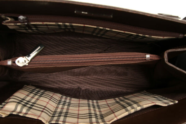 バーバリー ブラウン 茶 レザー ハンドバッグ レディース BURBERRY 中古