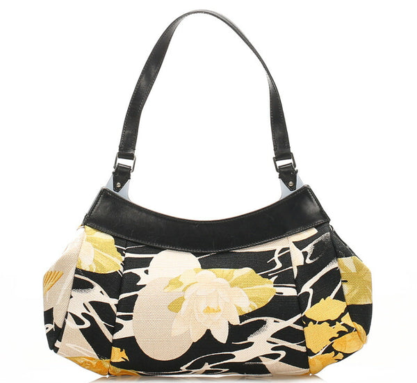 サルヴァトーレフェラガモ AX-21 4318 ブラック イエロー キャンバス レザー ショルダーバッグ レディース Salvatore Ferragamo 中古