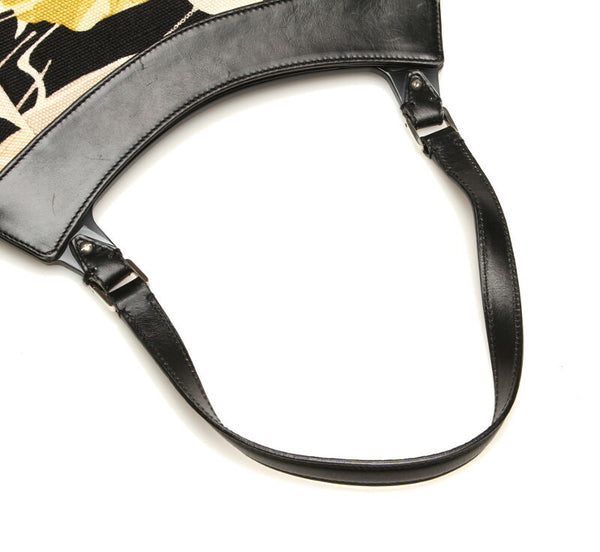 サルヴァトーレフェラガモ AX-21 4318 ブラック イエロー キャンバス レザー ショルダーバッグ レディース Salvatore Ferragamo 中古