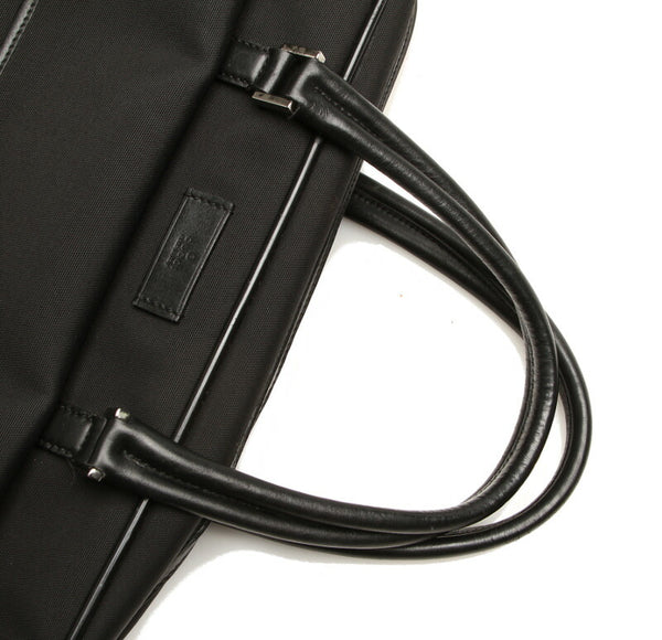 グッチ 108825 ブラック 黒 キャンバス レザー ビジネスバッグ メンズ GUCCI 中古