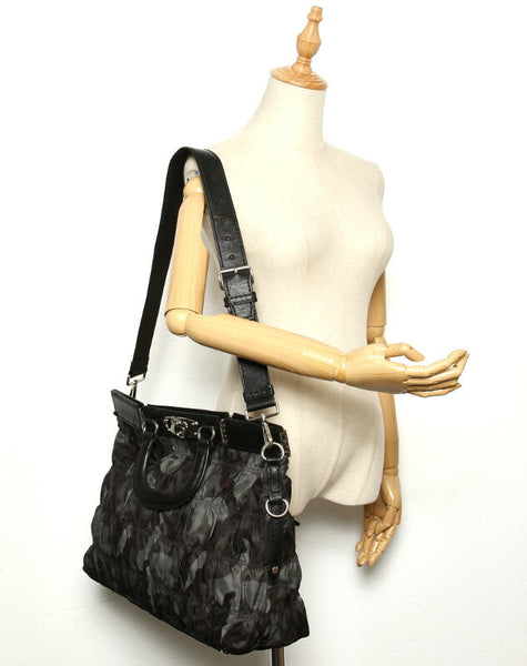 プラダ カモフラージュ BN1972 カーキ グリーン ナイロン レザー ハンドバッグ ショルダーバッグ 2WAY メンズ PRADA 中古