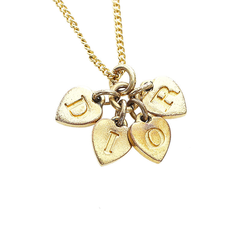 クリスチャンディオール ゴルード メッキ ハート ロゴ ネックレス レディース Christian Dior 【中古】