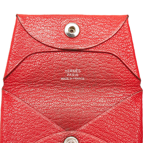 エルメス バスティア レッド ヴォーエプソン コインケース レディース HERMES T刻印 【中古】