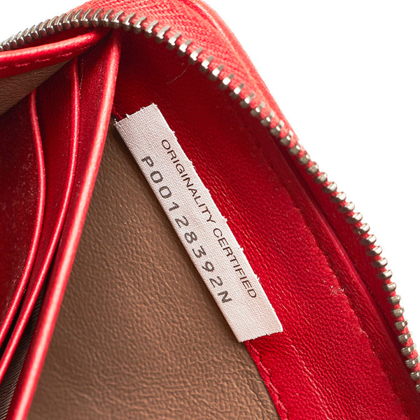 ボッテガヴェネタ イントレチャート レッド レザー 長財布 メンズ BOTTEGAVENETA 【中古】