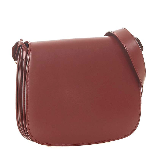カルティエ マスト  ボルドー レザー ショルダーバッグ レディース CARTIER 【中古】